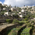 Landscape view of terraced land and stone houses