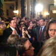 Adam Milstein at a White House function where Michelle Obama appears to avoid him