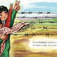 Illustration of children near a barbed wire fence