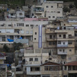 Landscape view of apartment buildings on hillside