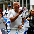 A group of people with Israeli flags