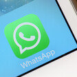 A closeup of the WhatsApp icon on a smartphone