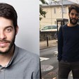 A collage of two photos of man with beard