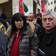 Man and woman at a demonstration 
