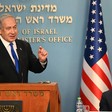 Congressman Hakeem Jeffries looks on as Prime Minister Benjamin Netanyahu speaks