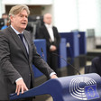 Member of the European Parliament Antonio López-Istúriz speaks at a podium 