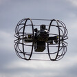 A robotic drone in the sky 