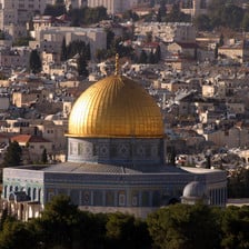 A golden dome dominates the Jerusalem skyline
