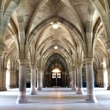 Arched cloisters with stone columns