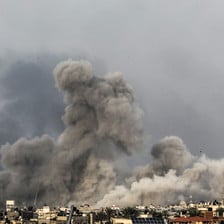 Smoke from Israeli attacks rise over Gaza