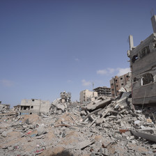 A scene of destruction in southern Gaza 