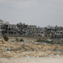 A scene of destruction and severe damage in southern Gaza 