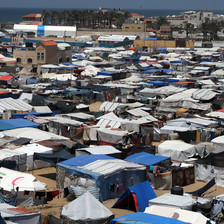 Rows of tents in central Gaza 