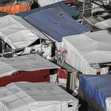 Rows of tents in Gaza 