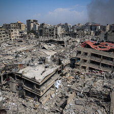 The rubble of al-Shifa and nearby buildings