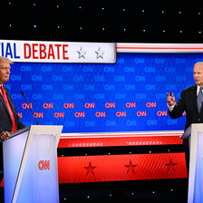 Joe Biden and Donald Trump during their debate in June