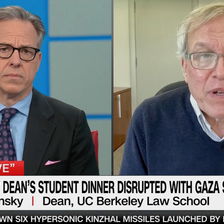 Screenshot from CNN shows host Jake Tapper and Erwin Chemerinsky