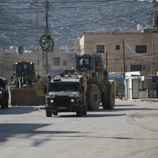 Military vehicles in the occupied West Bank 