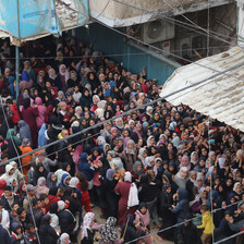 A large crowd is seen from above