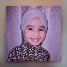 A portrait of a girl wearing a headscarf