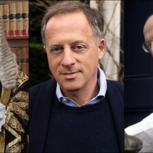 Collage shows a judge and two men