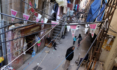 Scene of alley in Shatila refugee camp