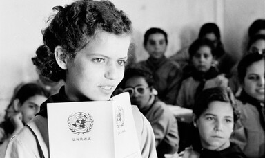 This 1983 image of a Palestinian refugee in Syria forms the centrepiece of a new UNRWA call for solidarity with the Palestinian people. This 1983 image of a Palestinian refugee in Syria forms the centrepiece of a new UNRWA call for solidarity with the Palestinian people.