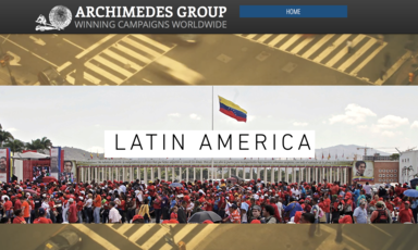 Screenshot from website of large rally beneath Venezuelan flag
