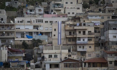 Landscape view of apartment buildings on hillside