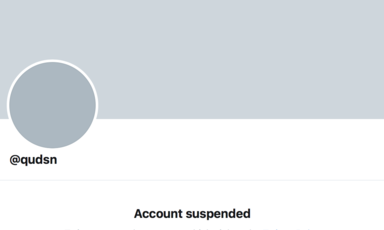 Screenshot from Twitter shows page of closed account