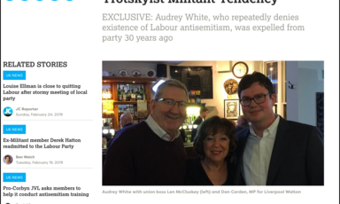 Screenshot from The Jewish Chronicle's website