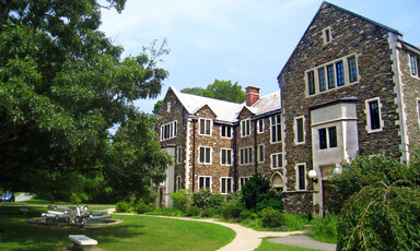 A path leads to a university building