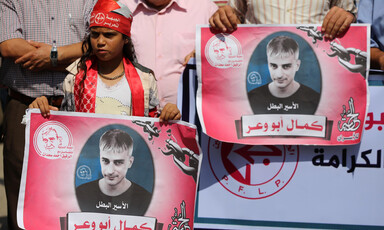 Girl holding banners 