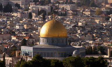 A golden dome dominates the Jerusalem skyline