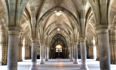 Arched cloisters with stone columns