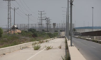 The barren road to Erez checkpoint in northern Gaza