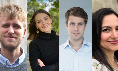 A collage shows profile photos of four people