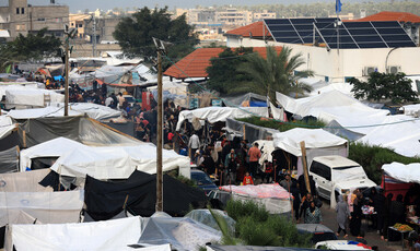 Tents for displaced Palestinians in Khan Younis