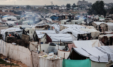 A view of makeshift tents in Gaza 