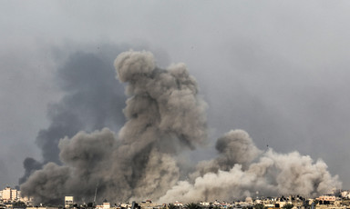 Smoke from Israeli attacks rise over Gaza