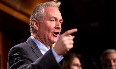 Senator Chris Van Hollen gesticulates