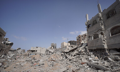A scene of destruction in southern Gaza 