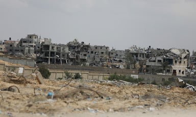 A scene of destruction and severe damage in southern Gaza 