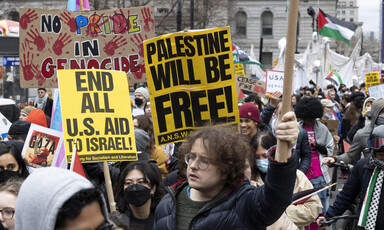 People protest in New York