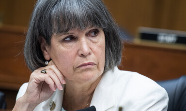 Congresswoman Betty McCollum, seated in House office building