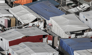 Rows of tents in Gaza 