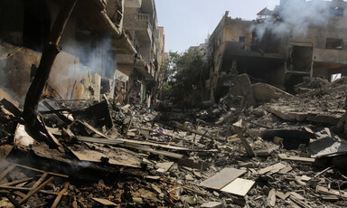 A scene of huge destruction in central Gaza 