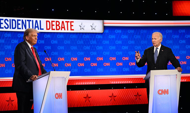 Joe Biden and Donald Trump during their debate in June