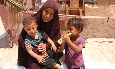 A mother with two children 