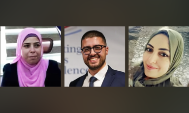 Three separate, professional headshots of three doctors